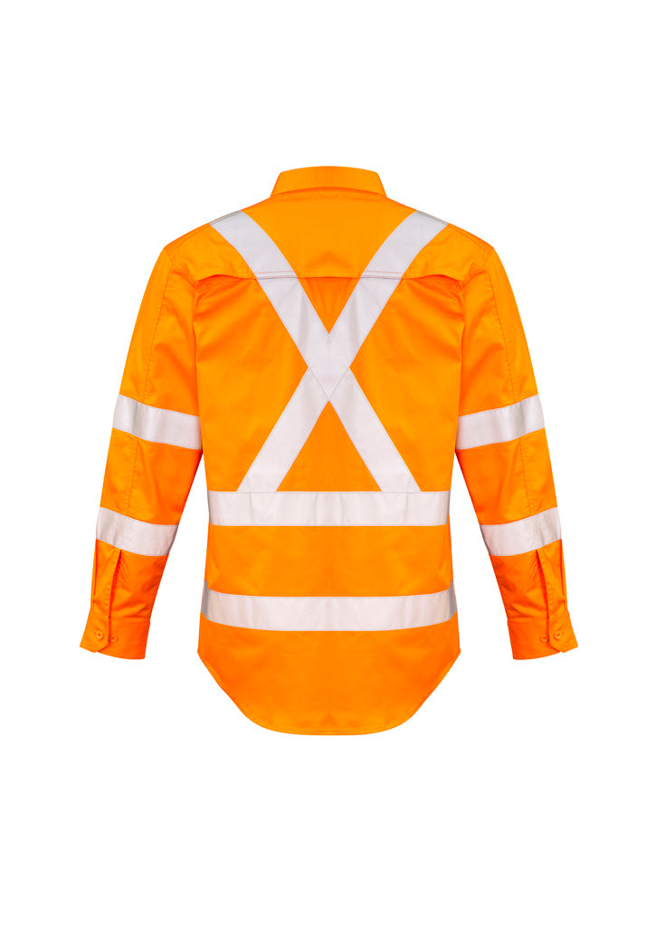 Syzmik Mens Hi Vis X Back Taped Long Sleeve Shirt - ZW690