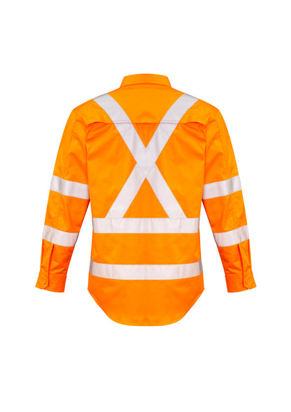 Syzmik Mens Hi Vis X Back Taped Long Sleeve Shirt - ZW690