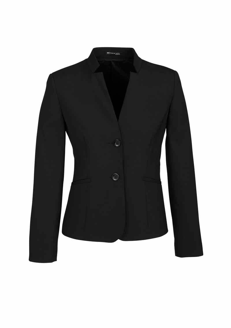 Biz Corporates Comfort Wool Stretch Womens Reverse Lapel Jacket - 64013