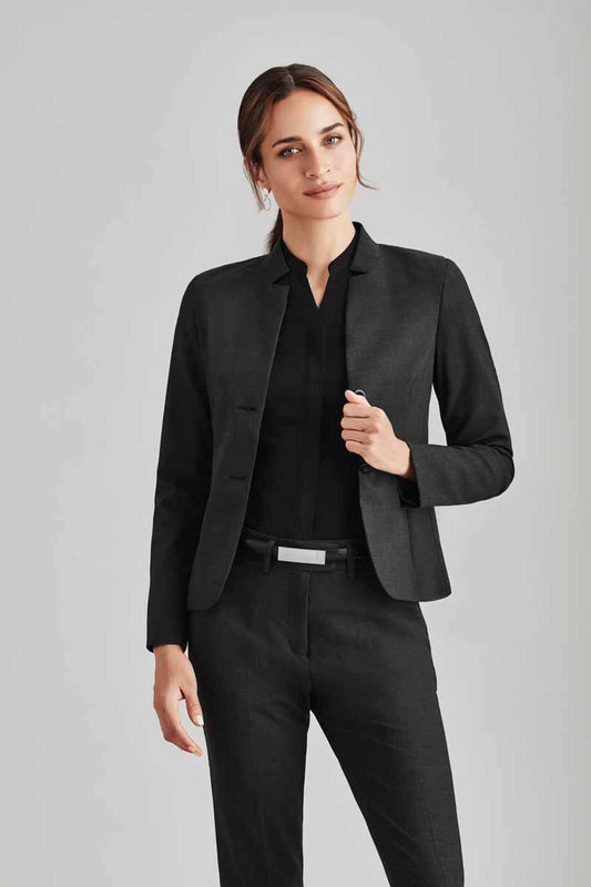 Biz Corporates Comfort Wool Stretch Womens Reverse Lapel Jacket - 64013