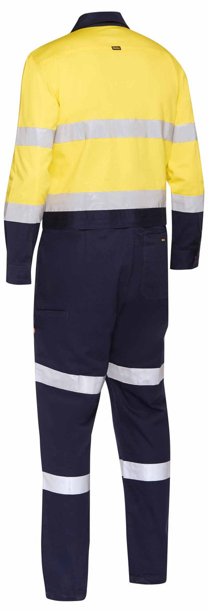 Bisley Mens Tapes Hi Vis Work Coverall with Waist Zip Opening - BC6066T