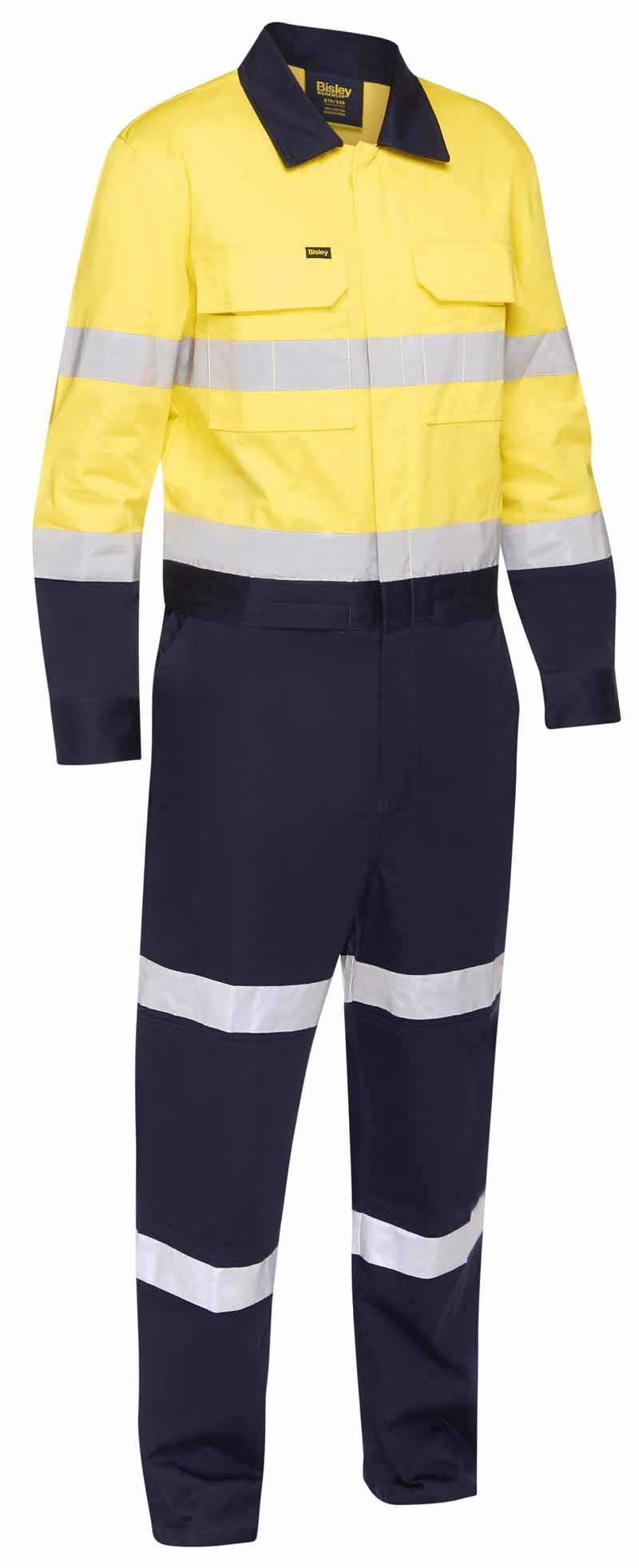 Bisley Mens Tapes Hi Vis Work Coverall with Waist Zip Opening - BC6066T