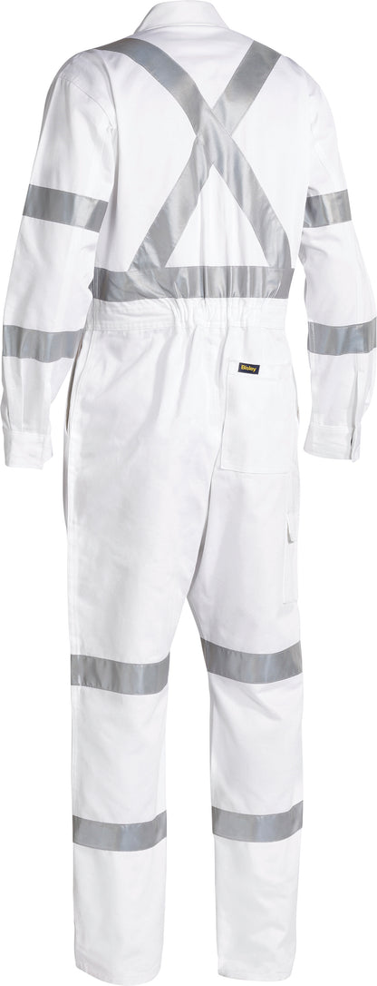 Bisley Mens 3M Taped White Drill Coverall - BC6806T