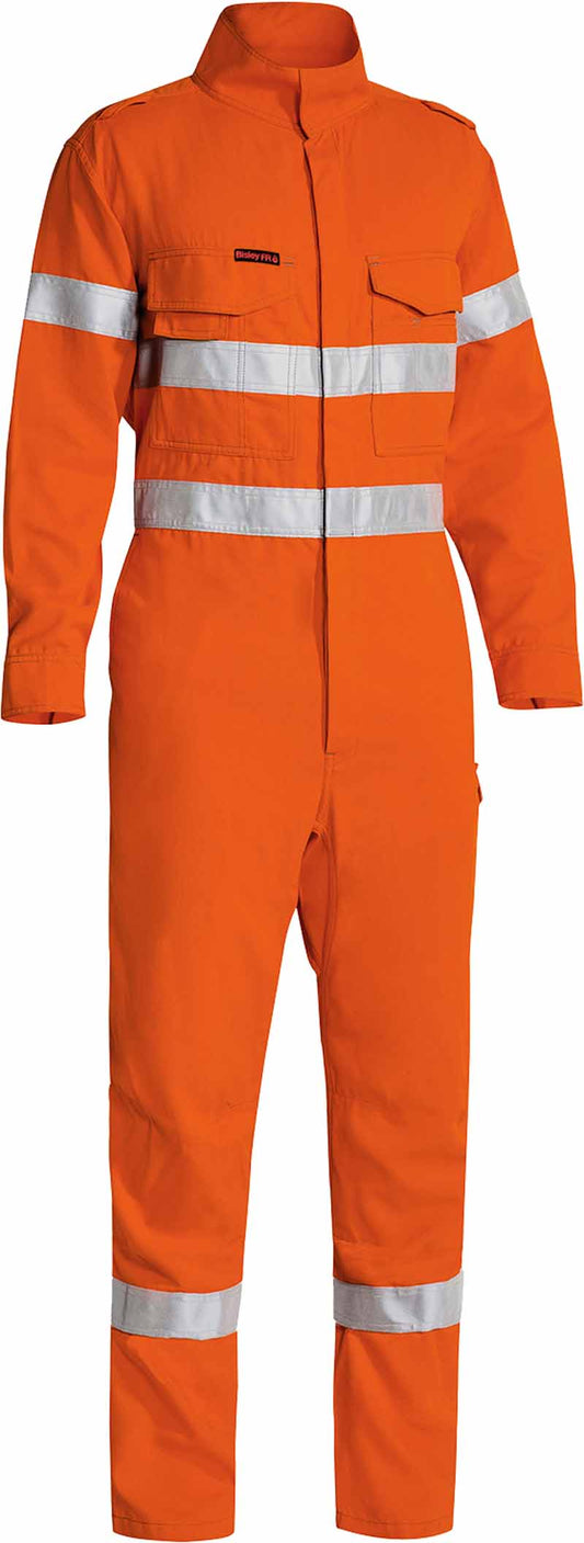 Bisley Mens Tencate Tecasafe Plus 580 Taped Hi Vis Lightweight FR Non Vented Engineered Coverall - BC8185T