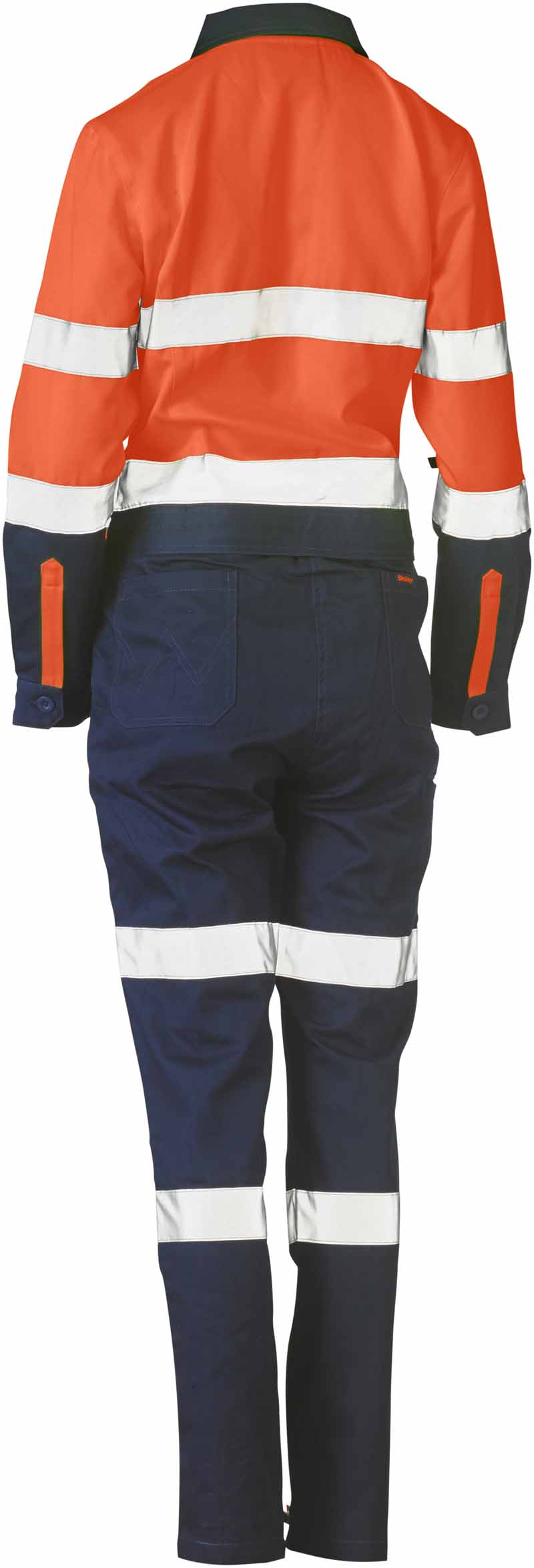 Bisley Womens Taped Two Toned Hi Vis Cotton Drill Coverall - BCL6066T