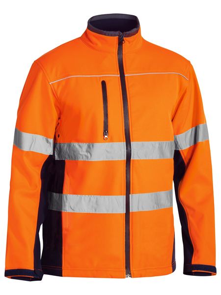 Bisley Mens Taped Hi Vis Soft Shell Jacket - BJ6059T