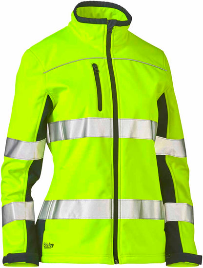 Bisley Womens Taped Two Toned Hi Vis Soft Shell Jacket - BJL6059T