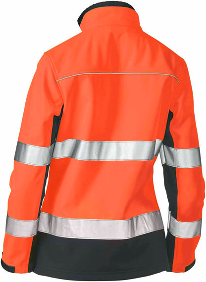 Bisley Womens Taped Two Toned Hi Vis Soft Shell Jacket - BJL6059T