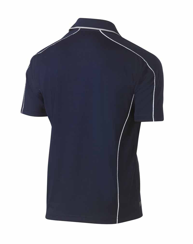 Bisley Mens Cool Mesh Polo with Reflective Piping Short Sleeve - BK1425