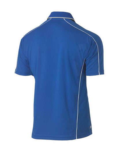 Bisley Mens Cool Mesh Polo with Reflective Piping Short Sleeve - BK1425