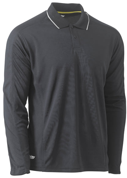 Bisley Mens Cool Mesh Polo with Reflective Piping Long Sleeve - BK6425
