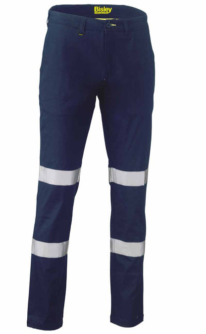 Bisley Mens Taped Biomotion Stretch Cotton Drill Work Pants - BP6008T