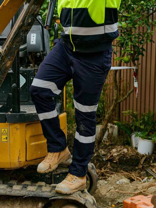 Bisley Mens Taped Biomotion Stretch Cotton Drill Work Pants - BP6008T