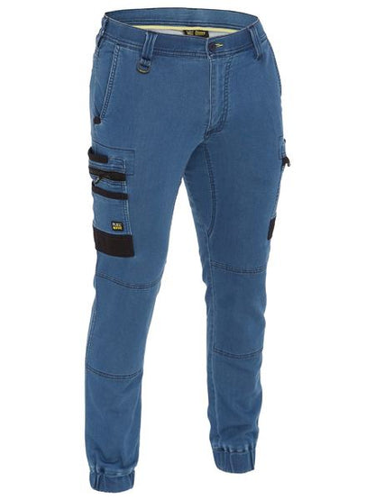 Bisley Mens Flx & Move Stretch Denim Cargo Cuffed Pant - BPC6335