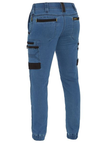Bisley Mens Flx & Move Stretch Denim Cargo Cuffed Pant - BPC6335