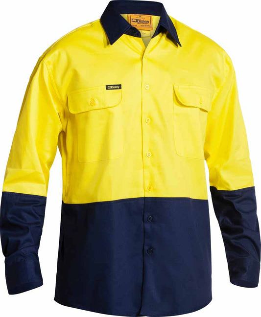 Bisley Mens Hi Vis Drill Shirt Long Sleeve - BS6267