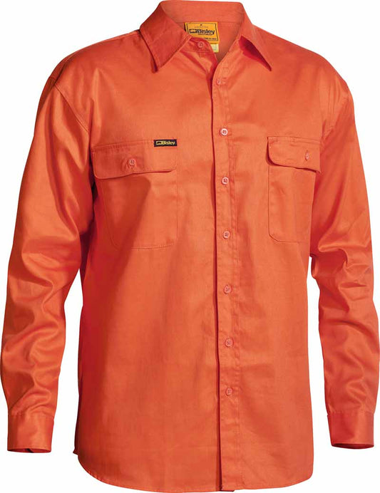 Bisley Mens Hi Vis Drill Shirt Long Sleeve - BS6339