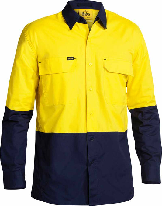 Bisley Mens X Airflow Hi Vis Ripstop Shirt Long Sleeve - BS6415