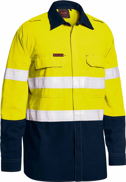 Bisley Mens Flame Resistant PPE1 Taped Hi Vis Lightweight Vented Shirt - BS8237T