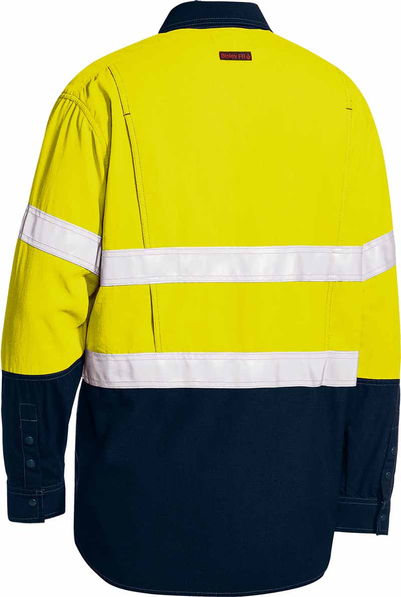 Bisley Mens Flame Resistant PPE1 Taped Hi Vis Lightweight Vented Shirt - BS8237T
