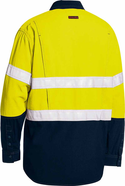 Bisley Mens Flame Resistant PPE1 Taped Hi Vis Lightweight Vented Shirt - BS8237T