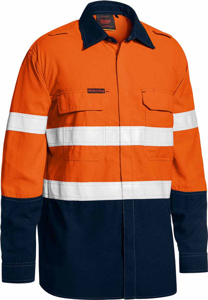 Bisley Mens Flame Resistant PPE1 Taped Hi Vis Lightweight Vented Shirt - BS8237T