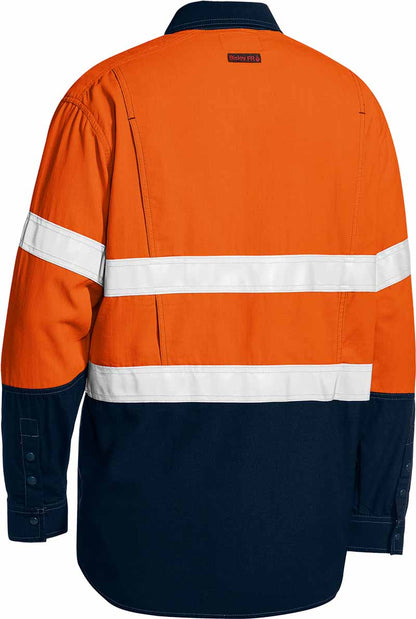 Bisley Mens Flame Resistant PPE1 Taped Hi Vis Lightweight Vented Shirt - BS8237T