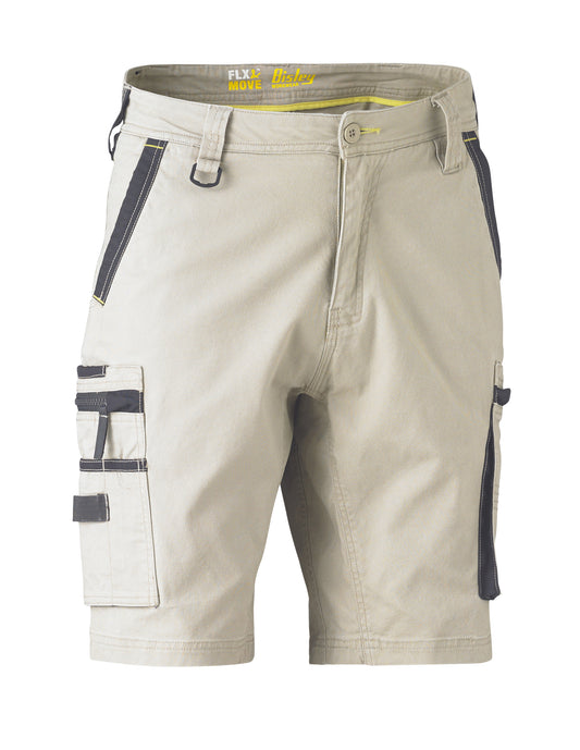 Bisley Mens Flx & Move Stretch Utility Zip Cargo Shorts - BSHC1330