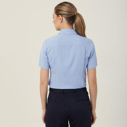 NNT Poly Print Stripe Short Sleeve Action Back Shirt - CAT48E