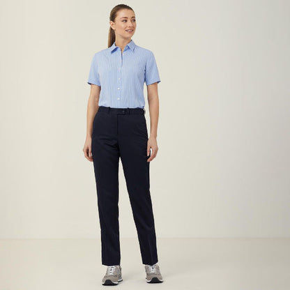 NNT Poly Print Stripe Short Sleeve Action Back Shirt - CAT48E