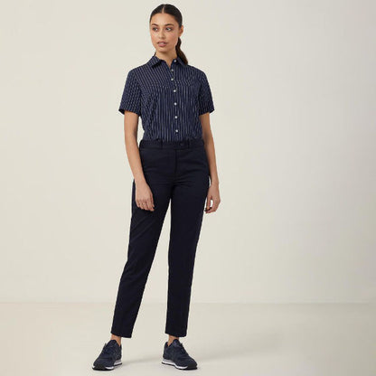 NNT Poly Print Stripe Short Sleeve Action Back Shirt - CAT48E