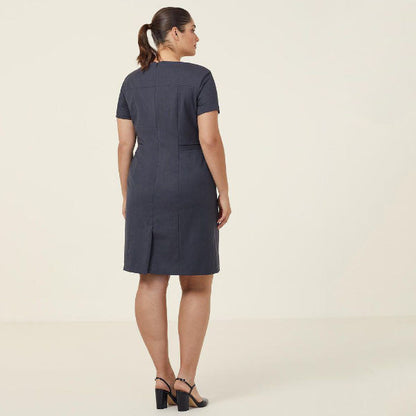NNT Sharkskin Wool/Poly Short Sleeve Detail Dress - CAT6BE