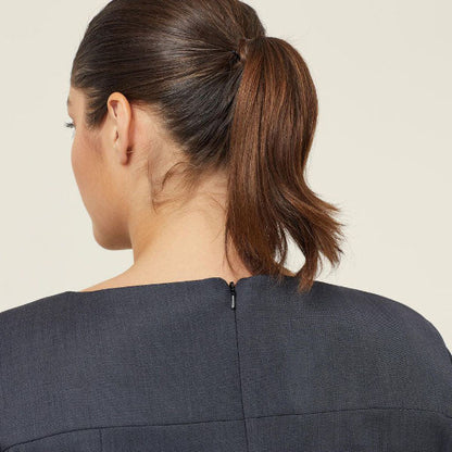 NNT Sharkskin Wool/Poly Short Sleeve Detail Dress - CAT6BE