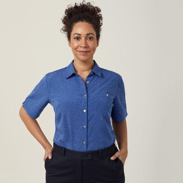 NNT Silvi Poly Spot Print Anti-Bac Short Sleeve Shirt - CATU7H