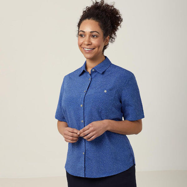 NNT Silvi Poly Spot Print Anti-Bac Short Sleeve Shirt - CATU7H