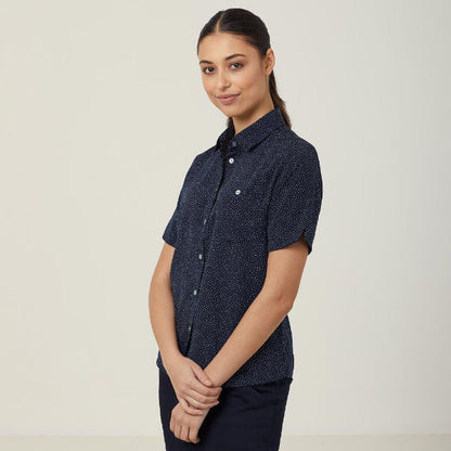 NNT Silvi Poly Spot Print Anti-Bac Short Sleeve Shirt - CATU7H