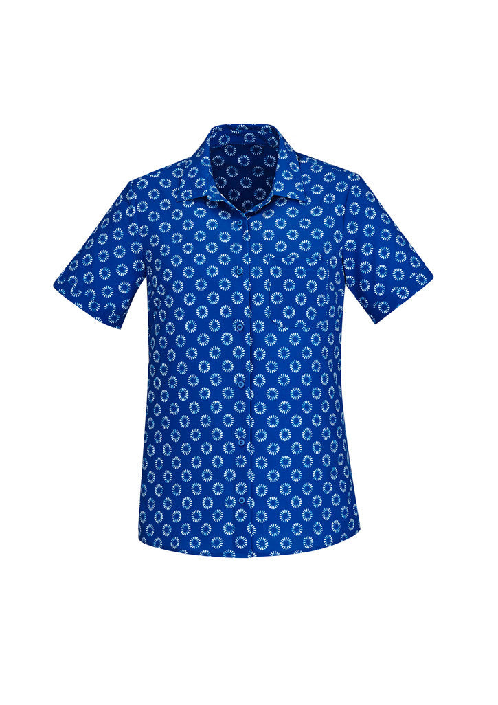 Biz Florence Daisy Print Women's Short Sleeve Shirt - CS948LS