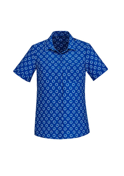 Biz Florence Daisy Print Women's Short Sleeve Shirt - CS948LS