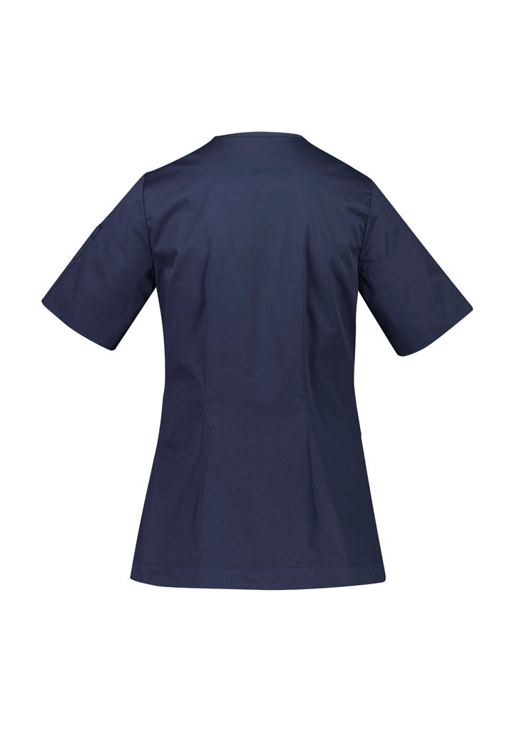 Biz Care Parks Womens Zip Front Crossover Scrub Top - CST240LS