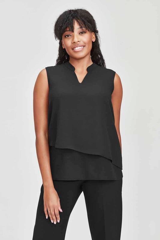 Biz Seville Womens Sleeveless Layered Blouse - RB260LN