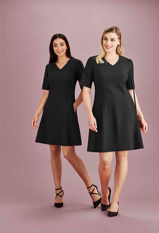 Biz Corporates Siena Womens Extended Short Sleeve Mid Dress - RD974L