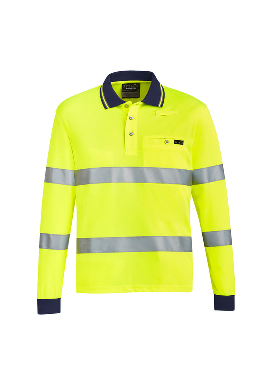 Syzmik Mens Hi Vis Bio Motion Taped Long Sleeve Polo - ZH380
