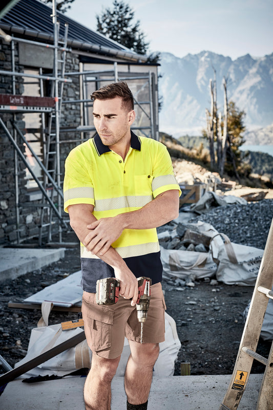 Syzmik Mens Hi Vis Segmented Tape S/S Polo - ZH535