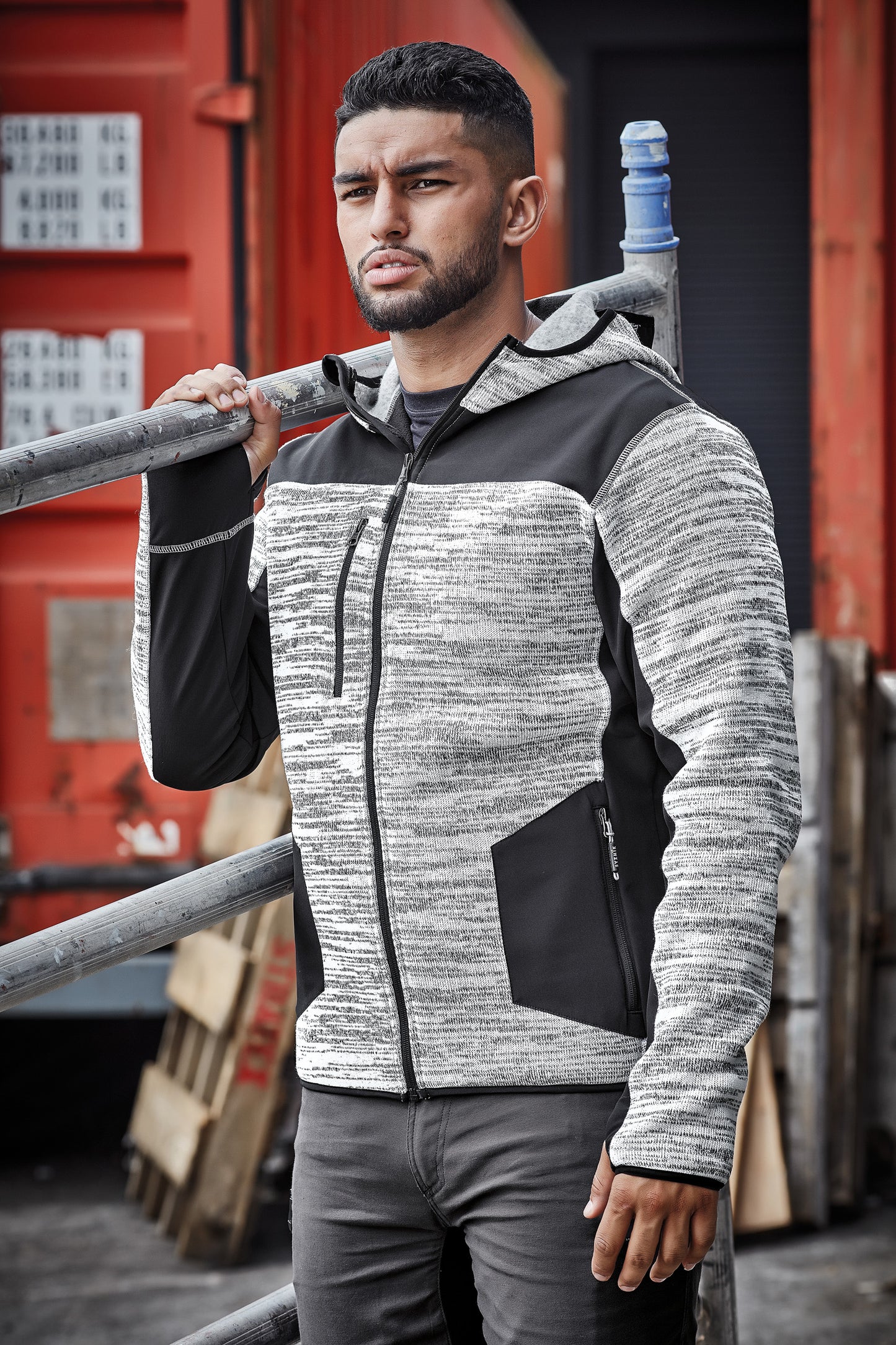 Syzmik Mens Streetworx Reinforced Knit Full Zip Hoodie - ZT360