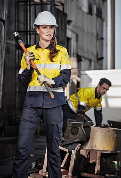 Syzmik Womens Hi Vis Rugged Cooling Taped Long Sleeve Shirt - ZW720