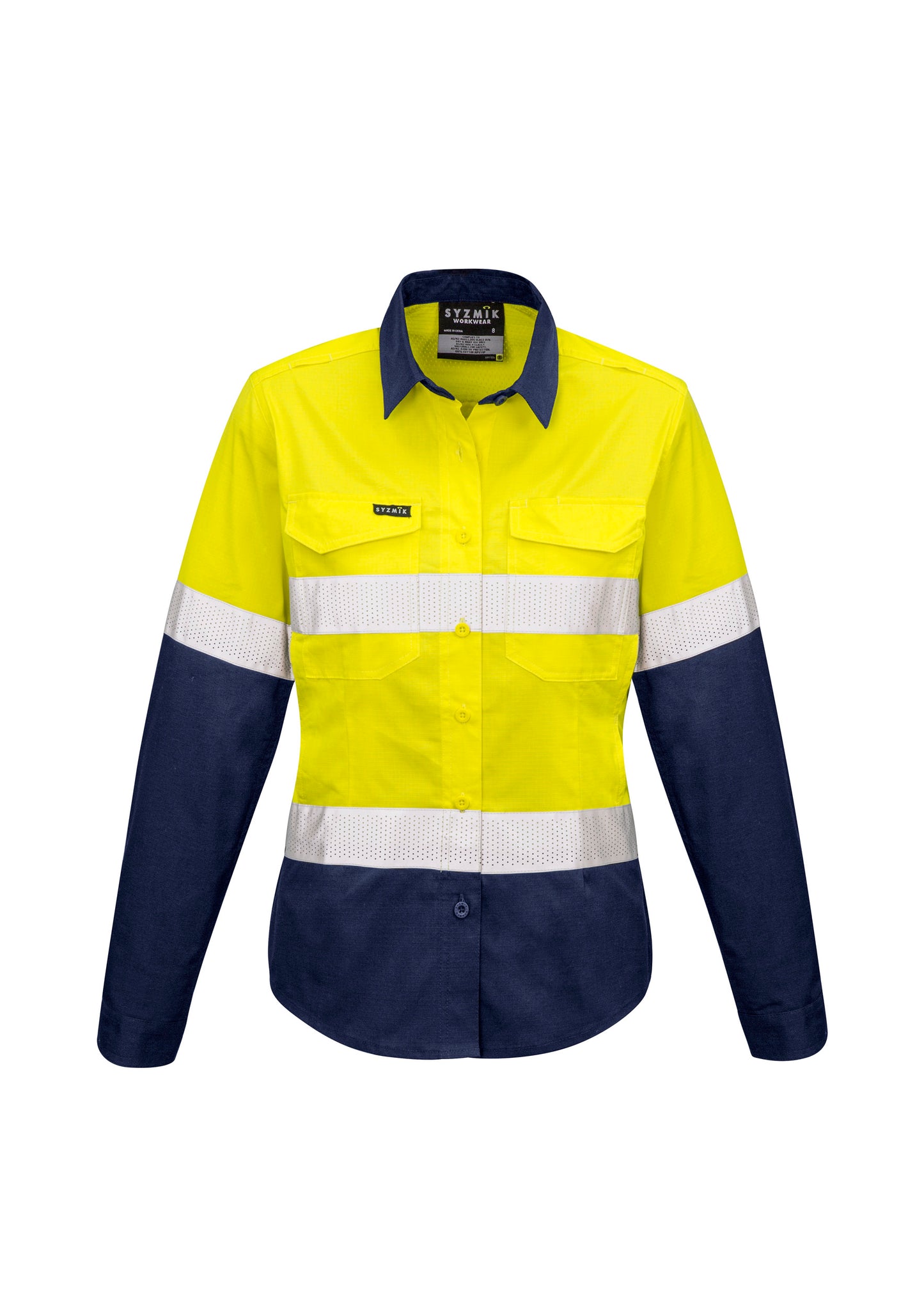 Syzmik Womens Hi Vis Rugged Cooling Taped Long Sleeve Shirt - ZW720