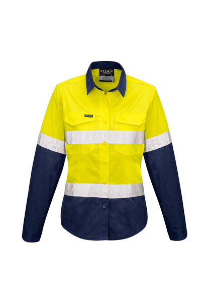 Syzmik Womens Hi Vis Rugged Cooling Taped Long Sleeve Shirt - ZW720