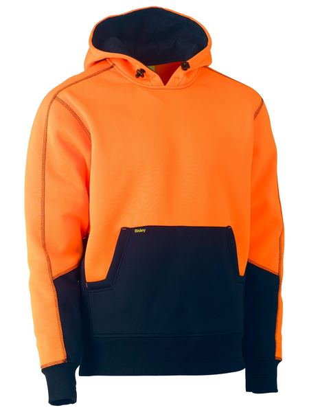 Bisley Mens Hi Vis Fleece Hoodie Pullover - BK6619