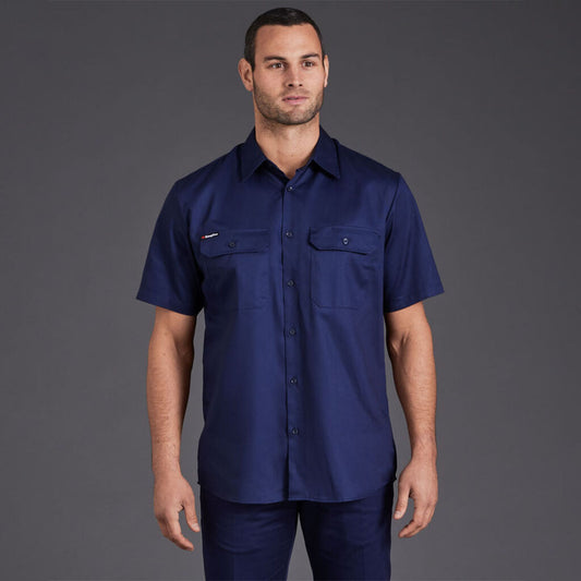 KingGee Originals Open Front Cotton Drill Short Sleeve Shirt - K04030
