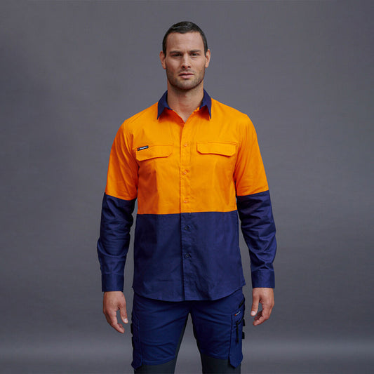 KingGee Workcool Pro Hi Vis Stretch Cotton Ripstop Long Sleeve Shirt  - K54027